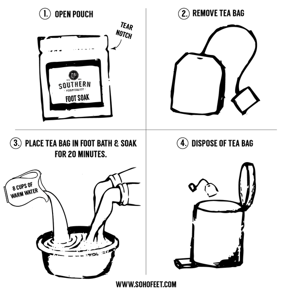 Sweet Tea Foot Soak step by step directions